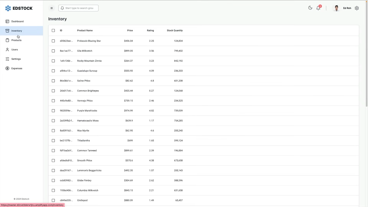 Product Management Interface